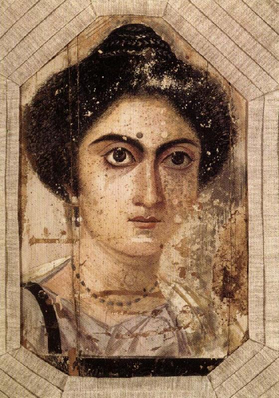 unknow artist Funerary Portrait of Womane from El Fayum France oil painting art